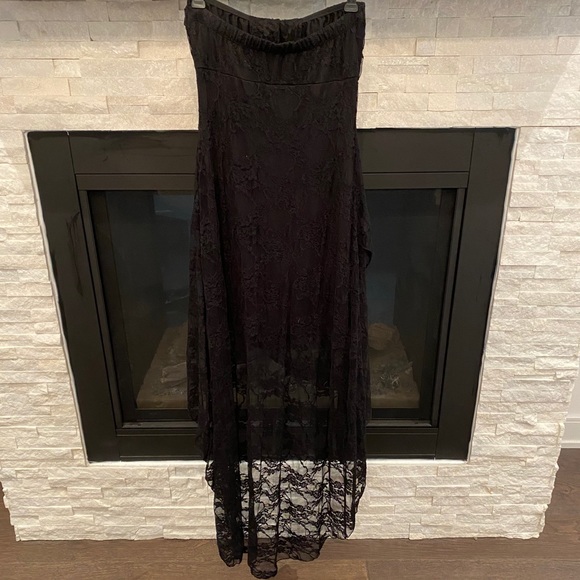Strapless Black Lace high low dress - Picture 5 of 6